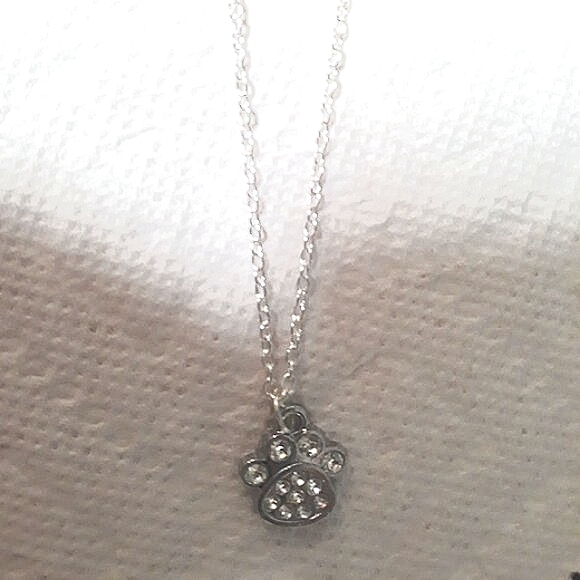 Crystal Paw Print Dangle Earrings Cat Dog Rhinestones Silver Pierced NEW - Picture 10 of 12